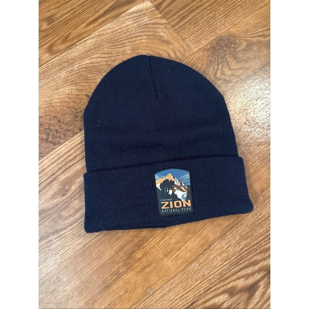 National Park Foundation Zion Utah National Park Navy Cuffed Beanie Hat One Size